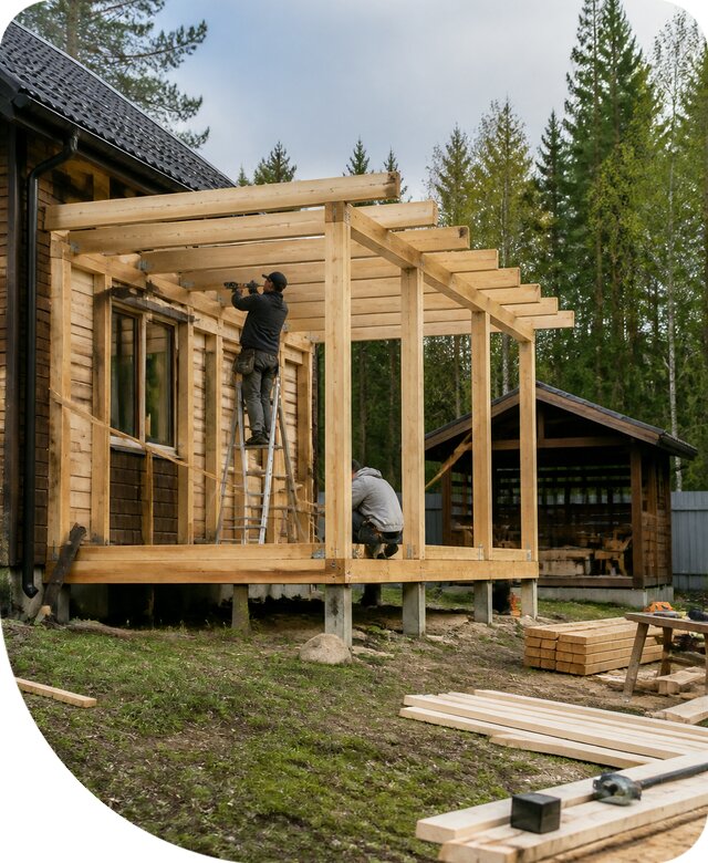 Строительство пристроек и построек на участке в Королёве